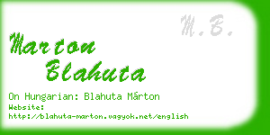 marton blahuta business card